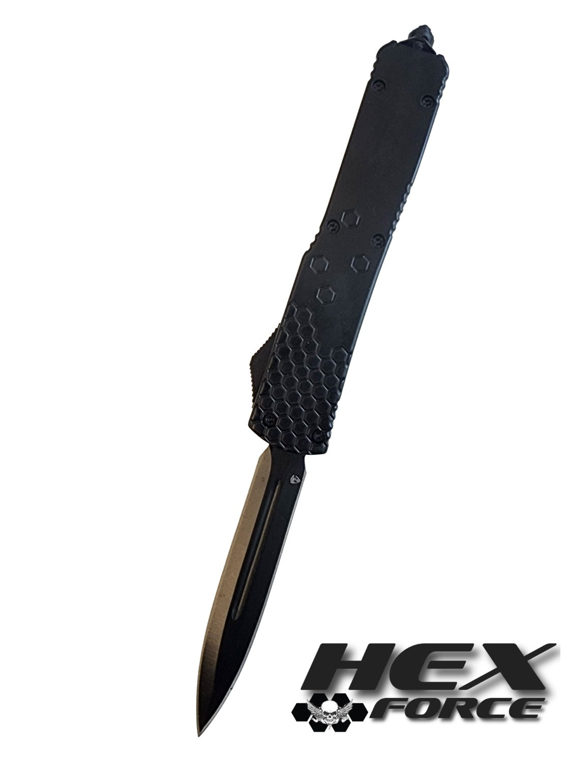 Venom Hex Force OTF Knife - Black (Black Double Edge 3.25")