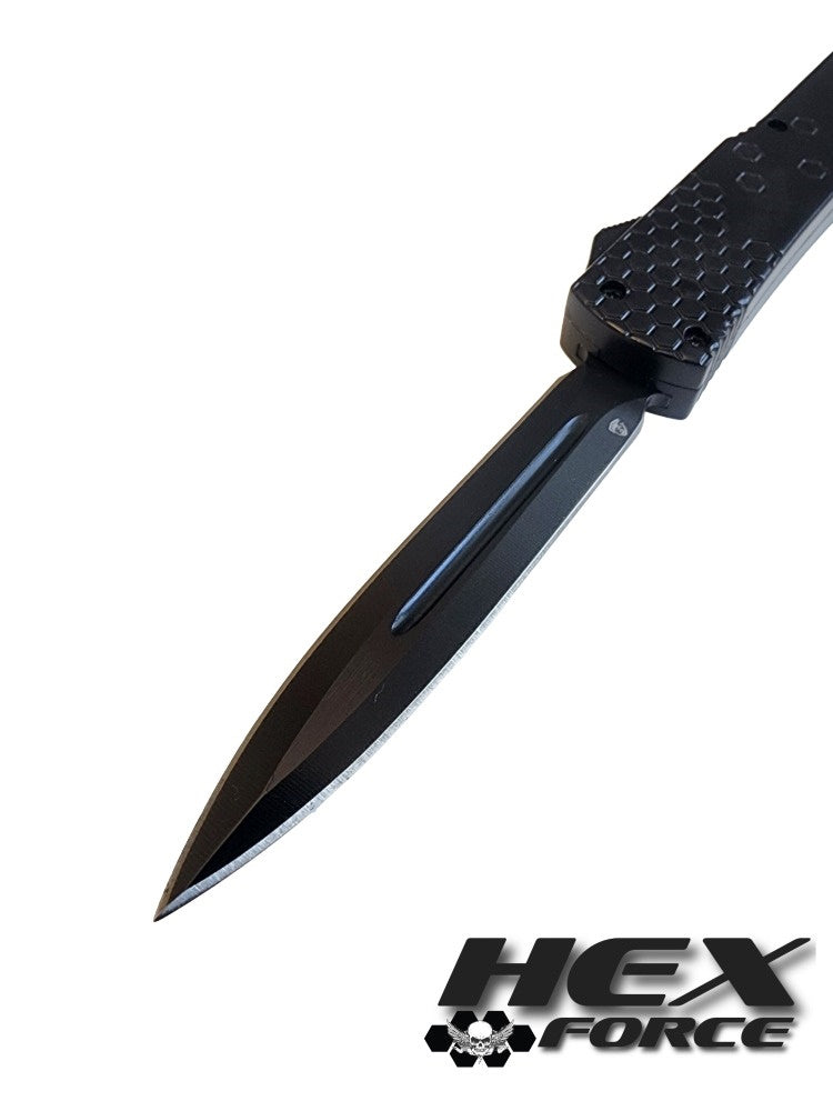 Venom Hex Force OTF Knife - Black (Black Double Edge 3.25")