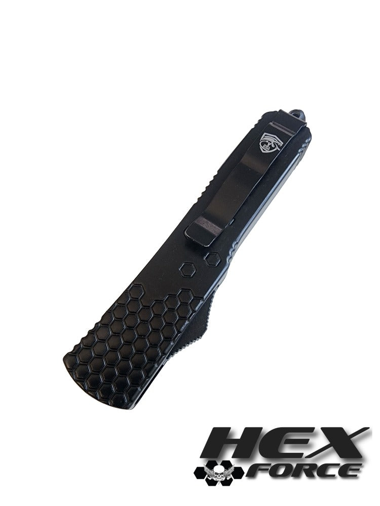 Venom Hex Force OTF Knife - Black (Black Double Edge 3.25")