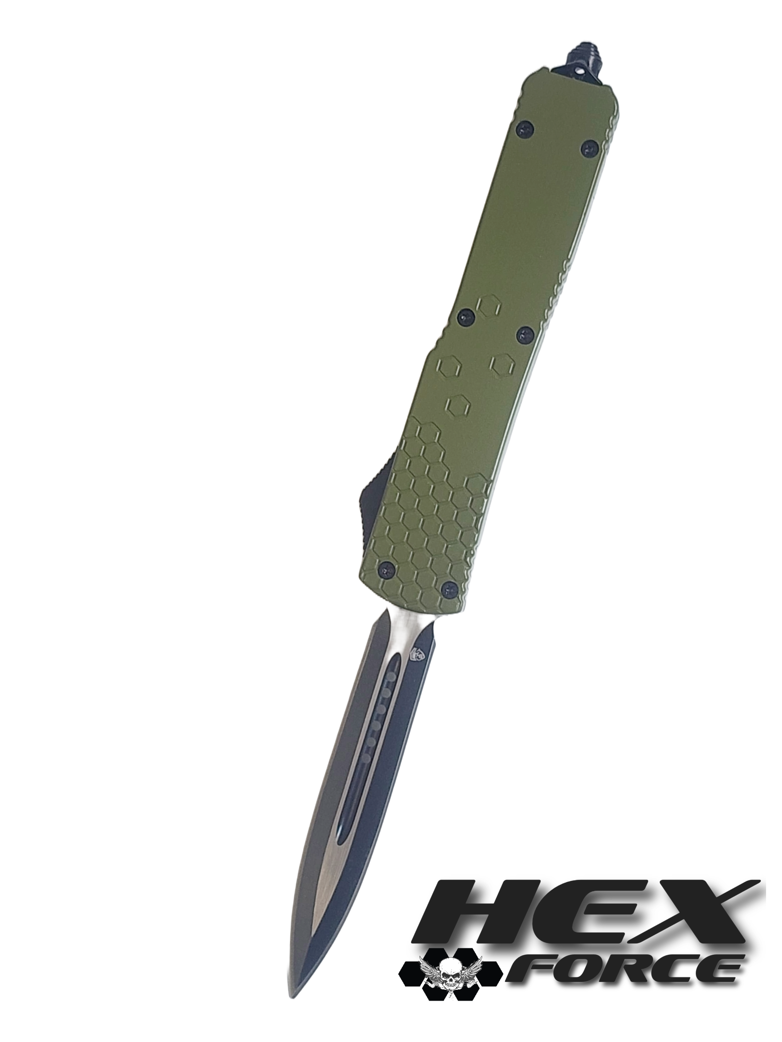 Venom Hex Force OTF Knife - OD Green (Double Edge 3.25").