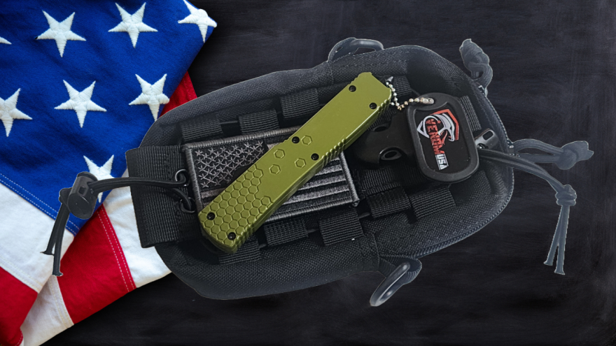 Venom Hex Force OTF Knife - OD Green (Double Edge 3.25").