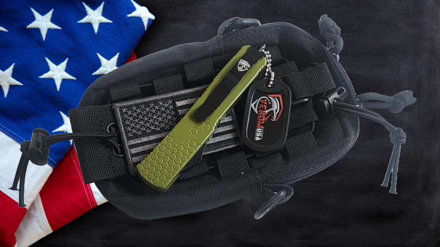 Venom Hex Force OTF Knife - OD Green (Double Edge 3.25").