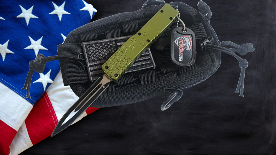 Venom Hex Force OTF Knife - OD Green (Double Edge 3.25").