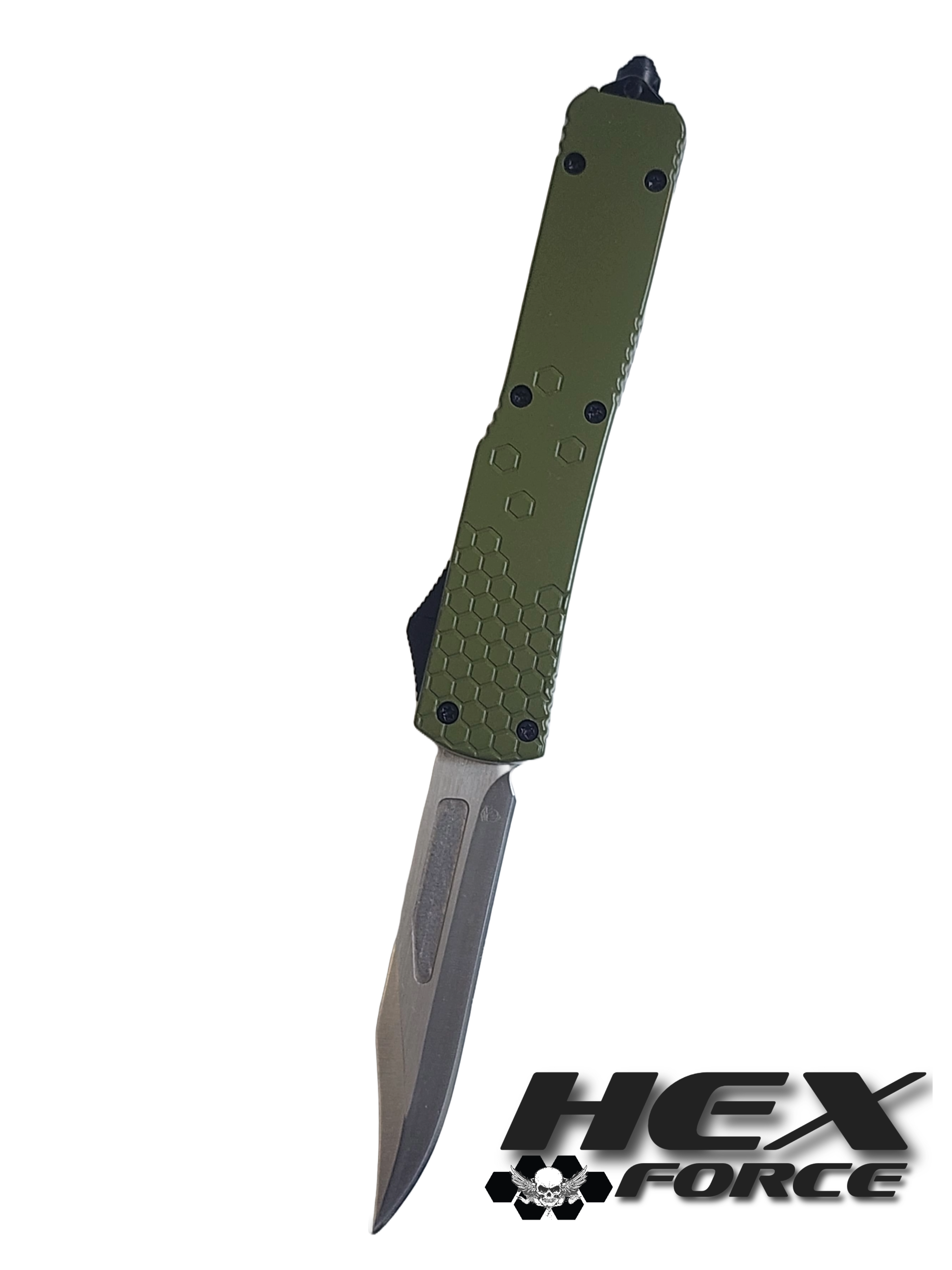 Venom Hex Force OTF Knife - OD Green (Satin Bowie 3.25").