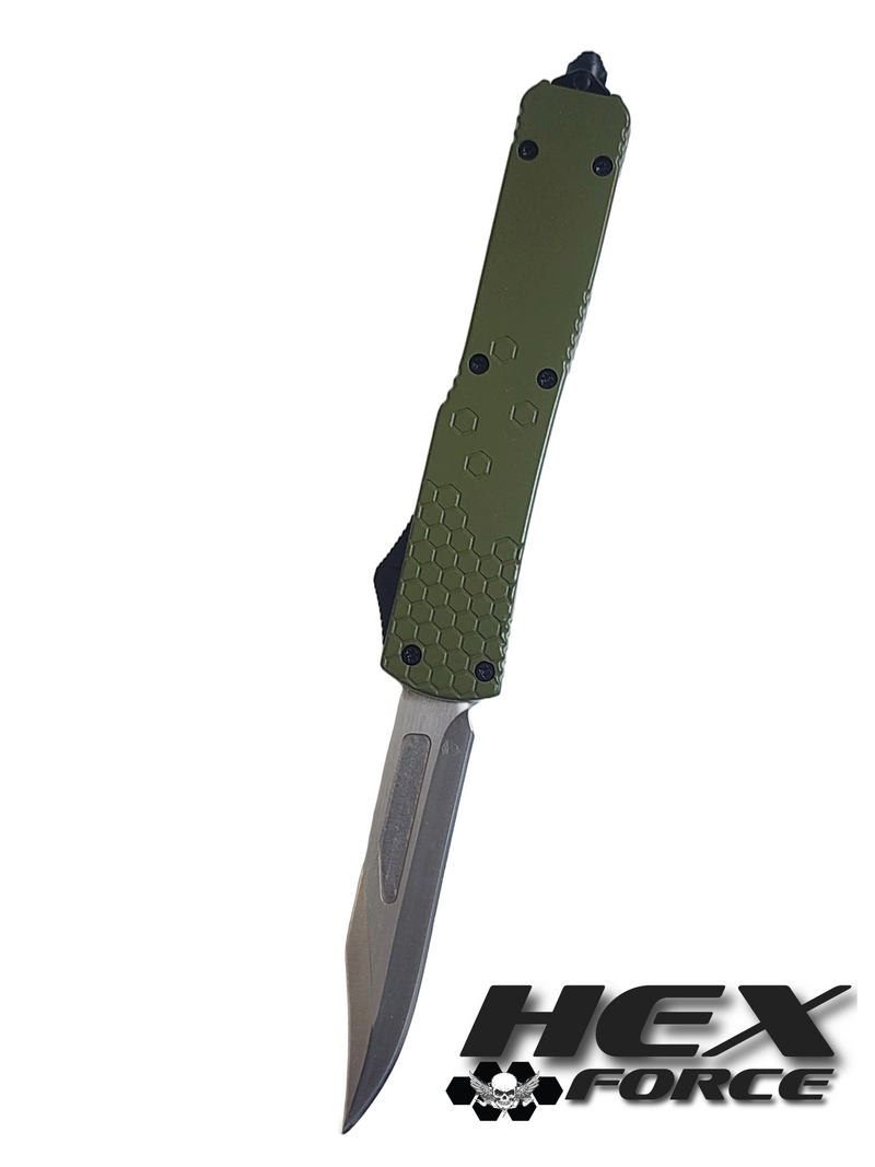 Venom Hex Force OTF Knife - OD Green (Satin Bowie 3.25")