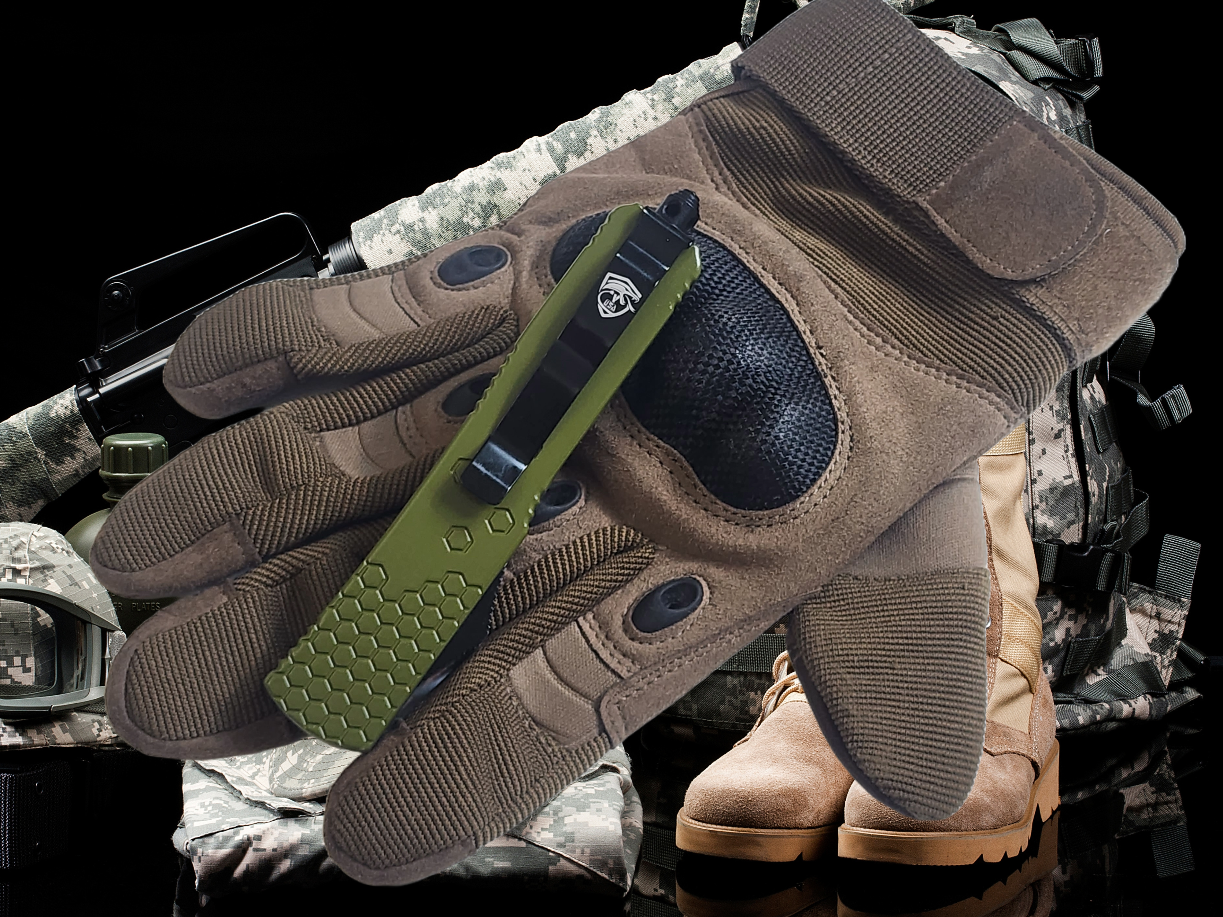 Venom Hex Force OTF Knife - OD Green (Satin Bowie 3.25").