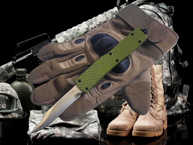 Venom Hex Force OTF Knife - OD Green (Satin Bowie 3.25")