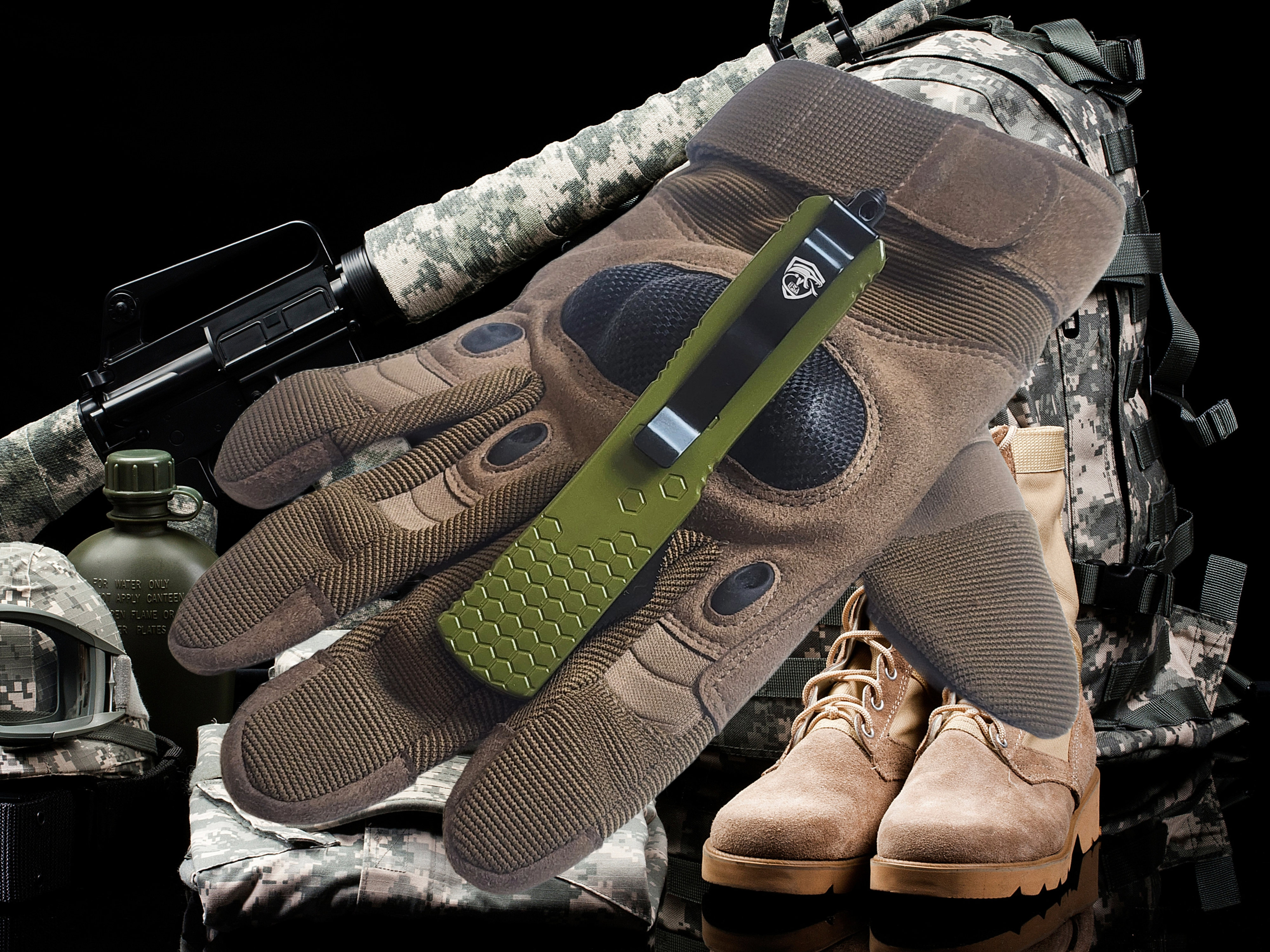 Venom Hex Force OTF Knife - OD Green (Satin Double Edge 3.25").