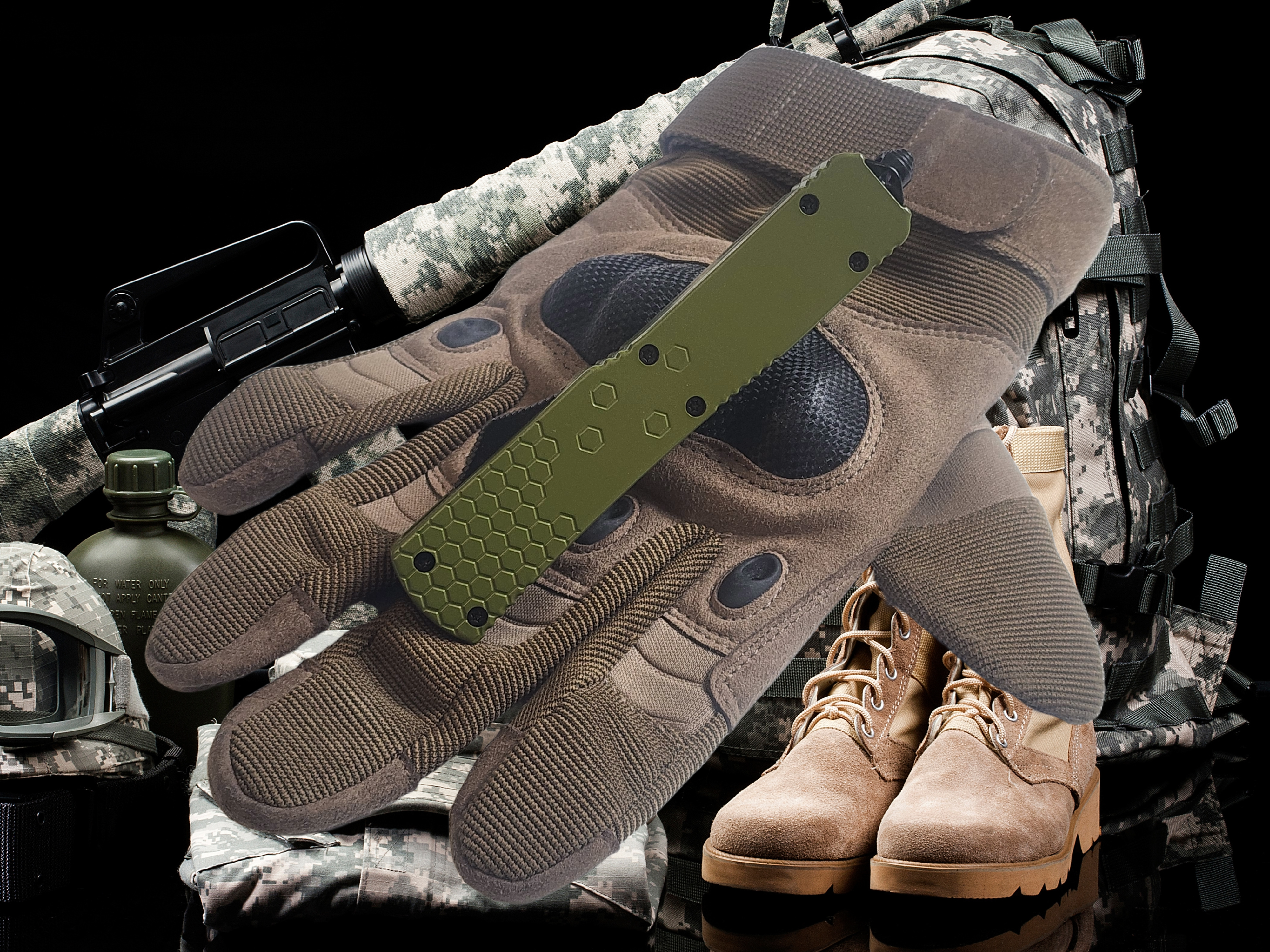 Venom Hex Force OTF Knife - OD Green (Satin Double Edge 3.25").
