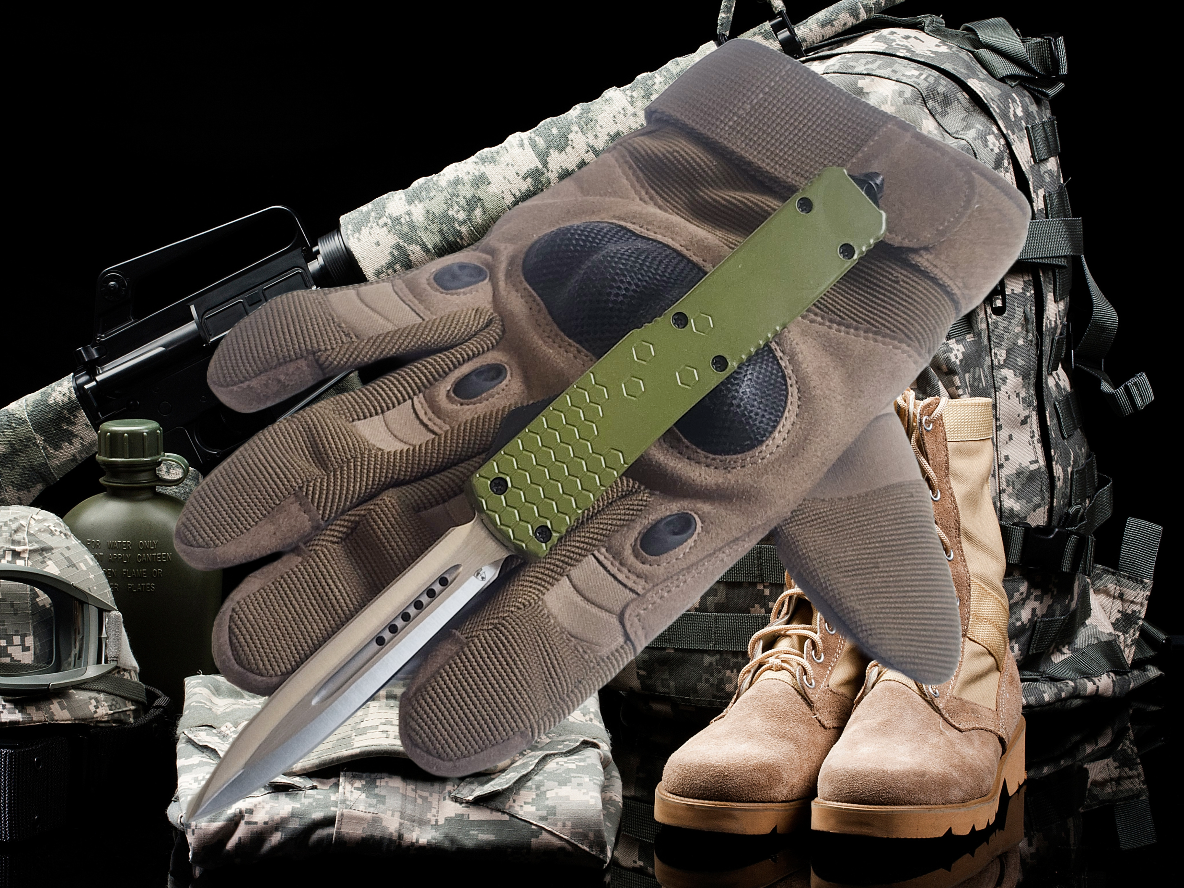 Venom Hex Force OTF Knife - OD Green (Satin Double Edge 3.25").