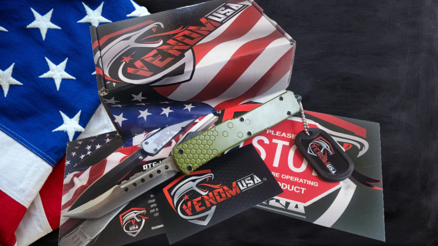 Venom Hex Force OTF Knife - OD Green (Satin Spartan 3.25").