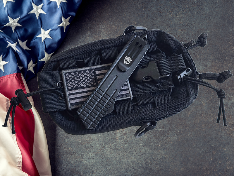 Venom M1 Gridlock OTF Automatic Knife - Black (Satin Double Edge 3.25").