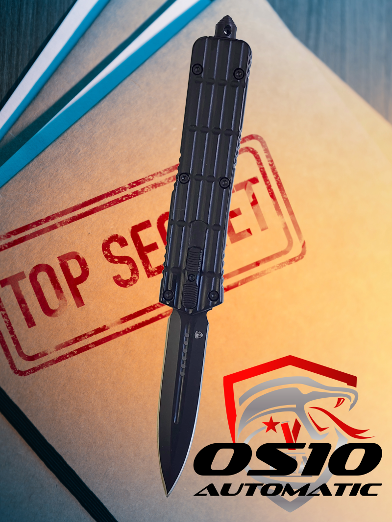 Venom OS10 OTF Automatic Knife - Black (Black Double Edge 3.25").