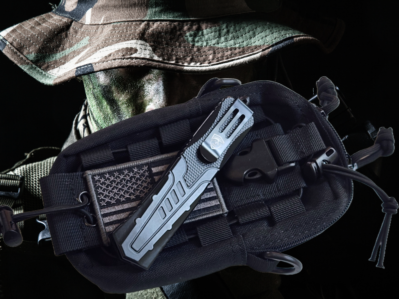Venom Recon 3 Automatic OTF Knife - Black (Double Edge 3.25").