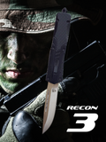Venom Recon 3 Automatic OTF Knife - Black (Satin Drop Point 3.25").