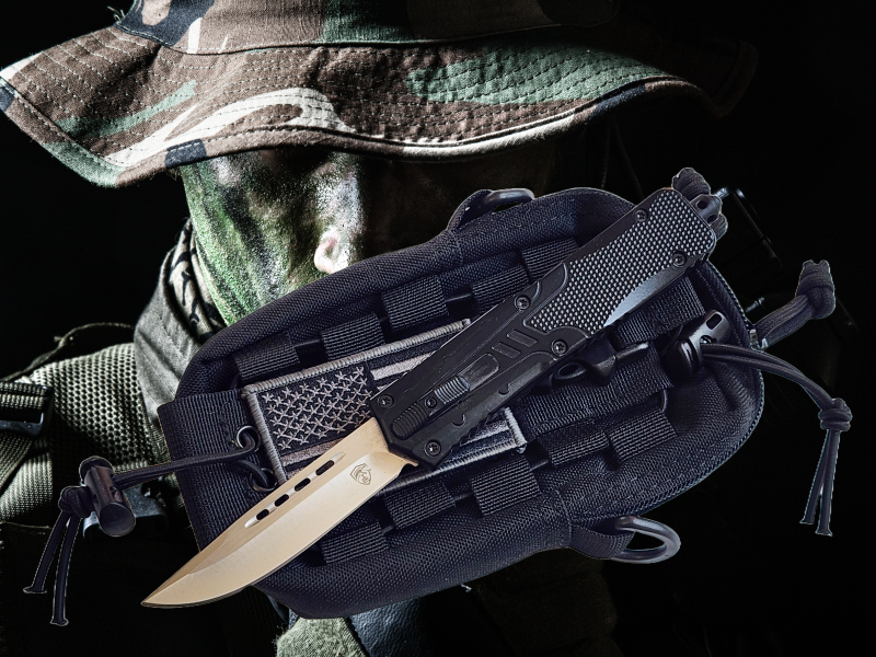 Venom Recon 3 Automatic OTF Knife - Black (Satin Drop Point 3.25").