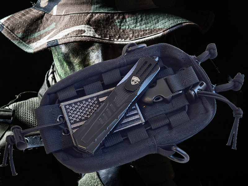 Venom Recon 3 Automatic OTF Knife - Black (Tanto Par Ser 3.25").