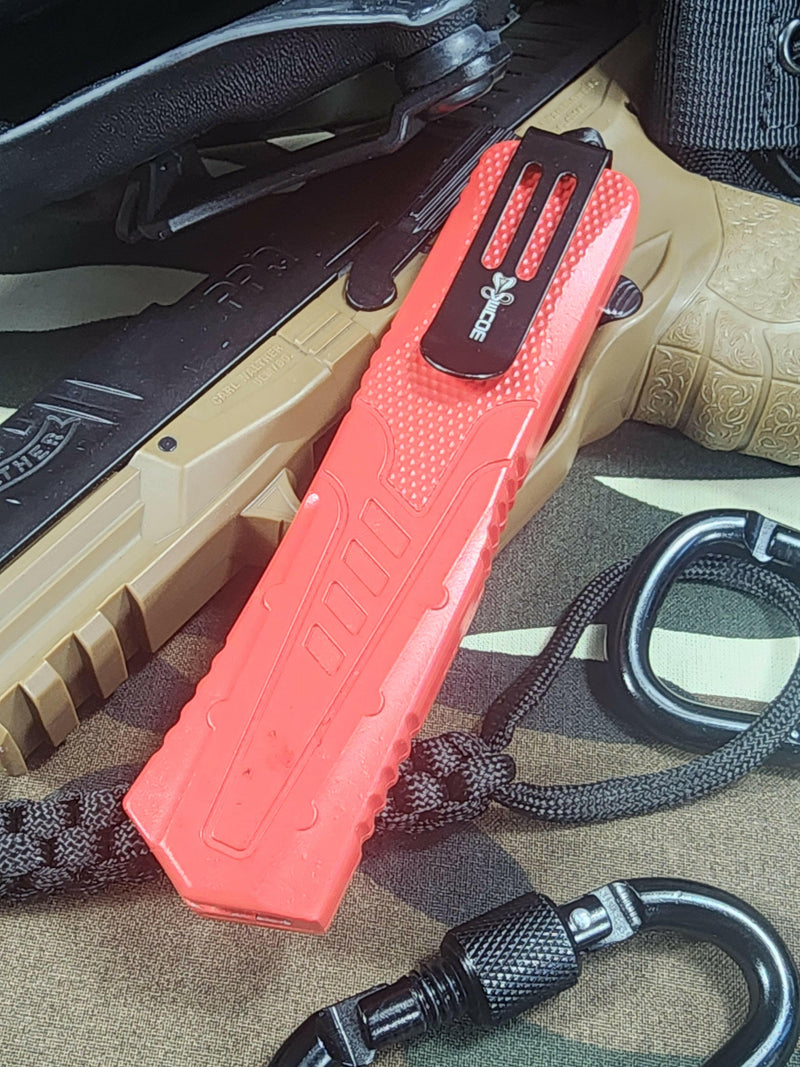 Venom Recon 3 Automatic OTF Knife - Red - Black Double Edge.