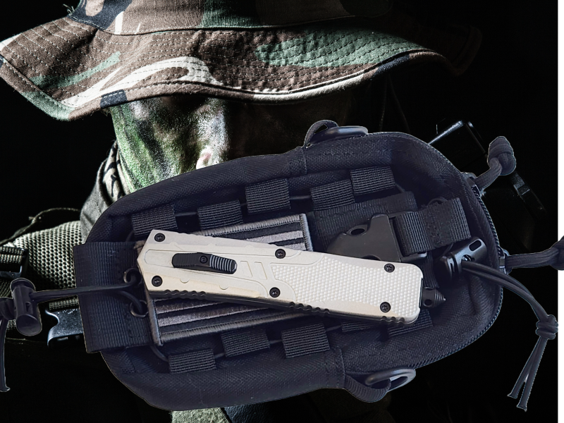 Venom Recon 3 Automatic OTF Knife - Silver (Satin Drop Point 3.25").