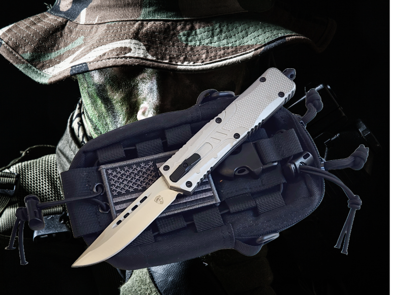 Venom Recon 3 Automatic OTF Knife - Silver (Satin Drop Point 3.25").