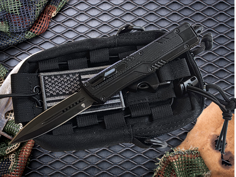 Venom S.T.A.L.K.E.R. OTF Knife - Black (Black Double Edge 3.25")