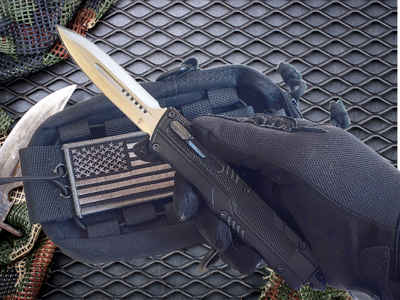 Venom S.T.A.L.K.E.R. OTF Knife - Black (Satin Double Edge 3.25")