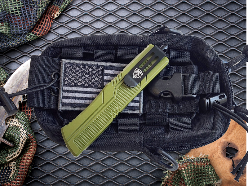 Venom S.T.A.L.K.E.R. OTF Knife - OD (Black Double Edge 3.25").