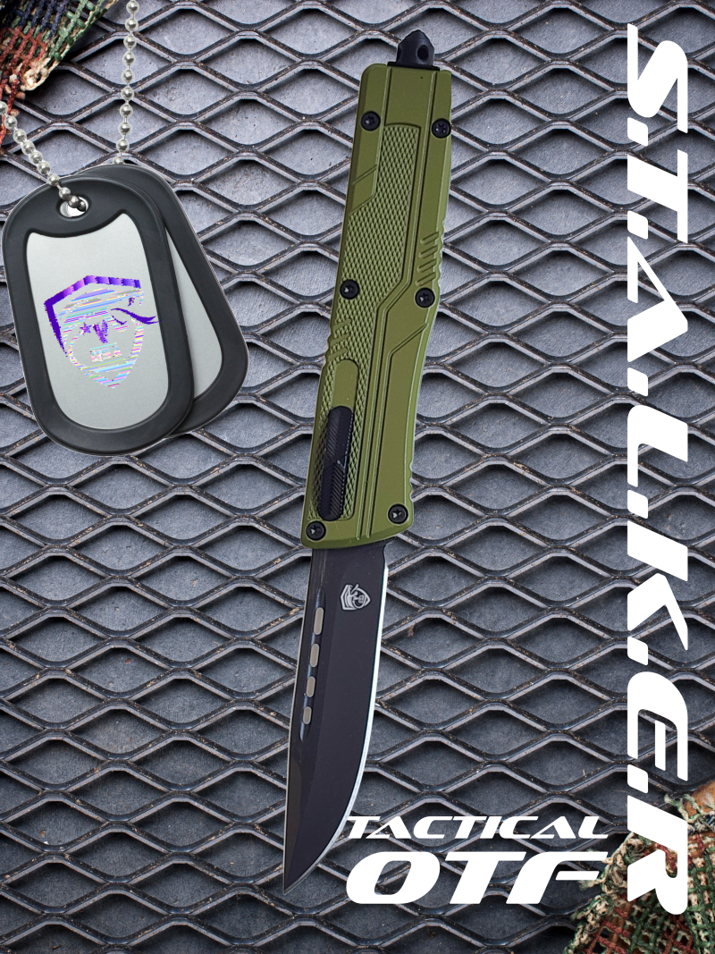Venom S.T.A.L.K.E.R. OTF Knife - OD (Black Drop Point 3.25")