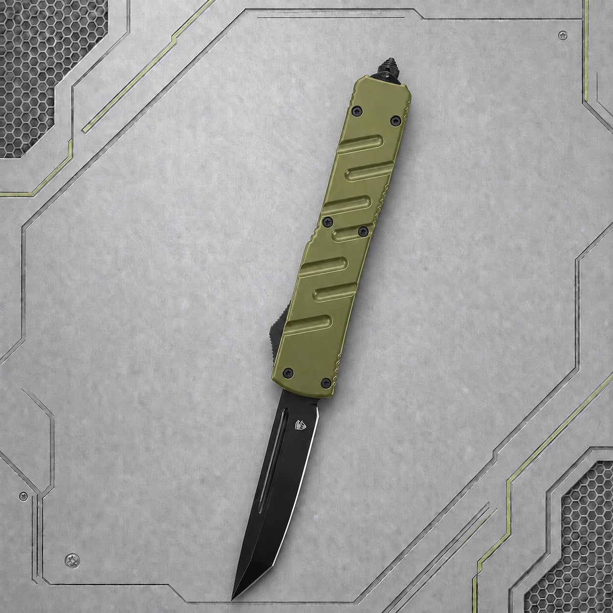 Venom USA X3 Nighthawk OTF Knife – OD Green, Black Tanto Blade