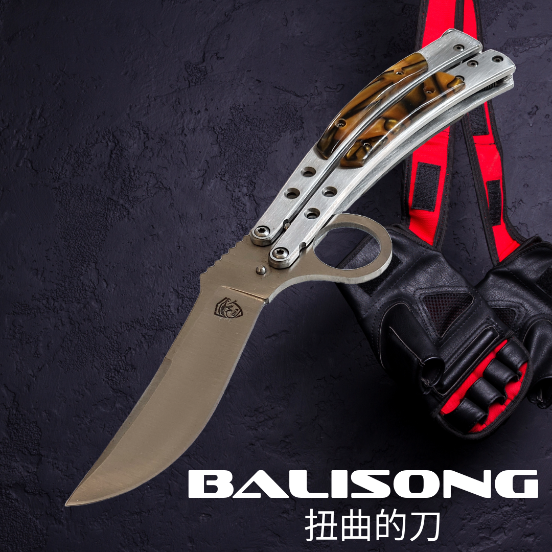 Venom Ultimate Warrior Balisong Butterfly Knife (Satin 3.55").