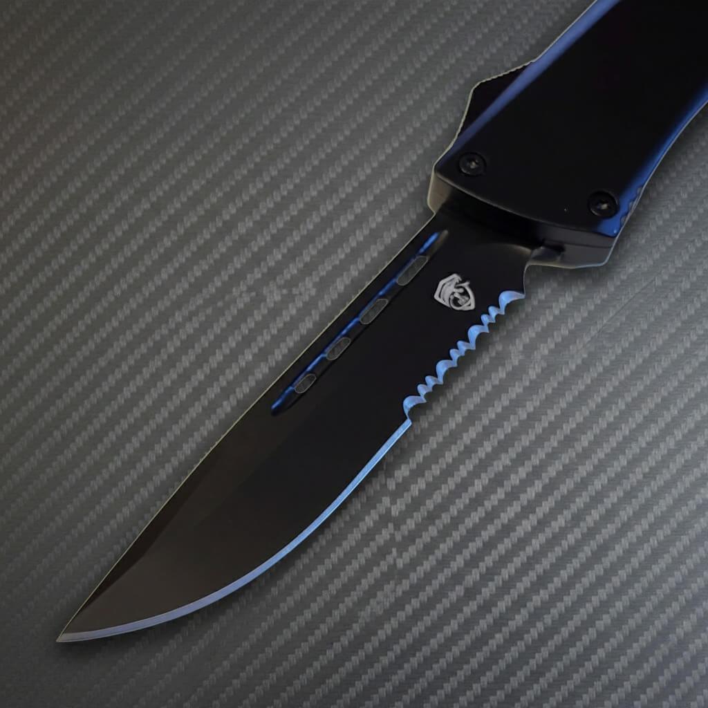 Venom V30R Tactical D/A OTF Knife in sleek black, premium luxury design by OTF with Black DP Par Ser finish