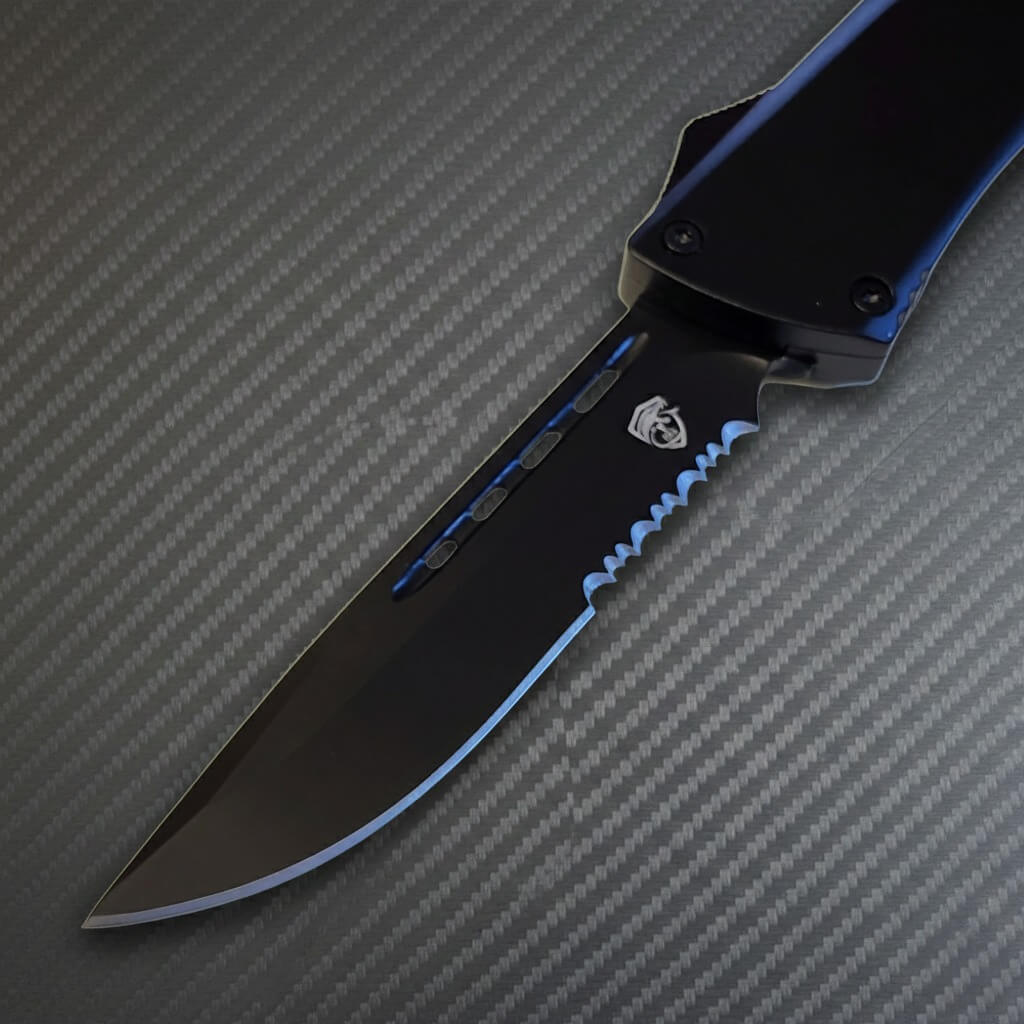 Venom V30R Tactical D/A OTF Knife - Black (Black DP Par Ser)