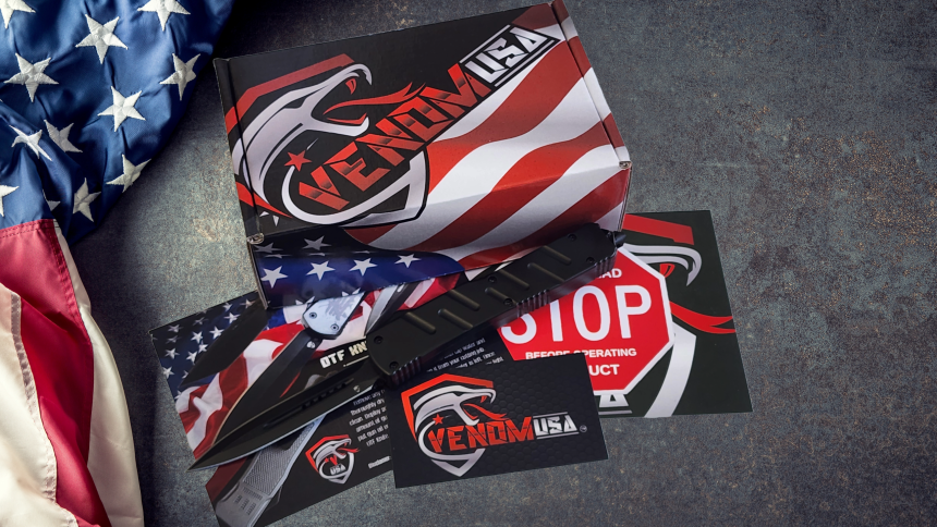 Venom X3 Nighthawk Automatic OTF Knife - Black (Black Double Edge 3.25").