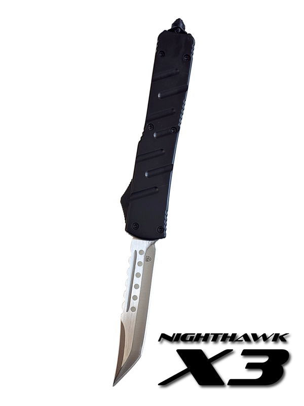 Venom X3 Nighthawk Automatic OTF Knife - Black (Satin Spartan 3.25")
