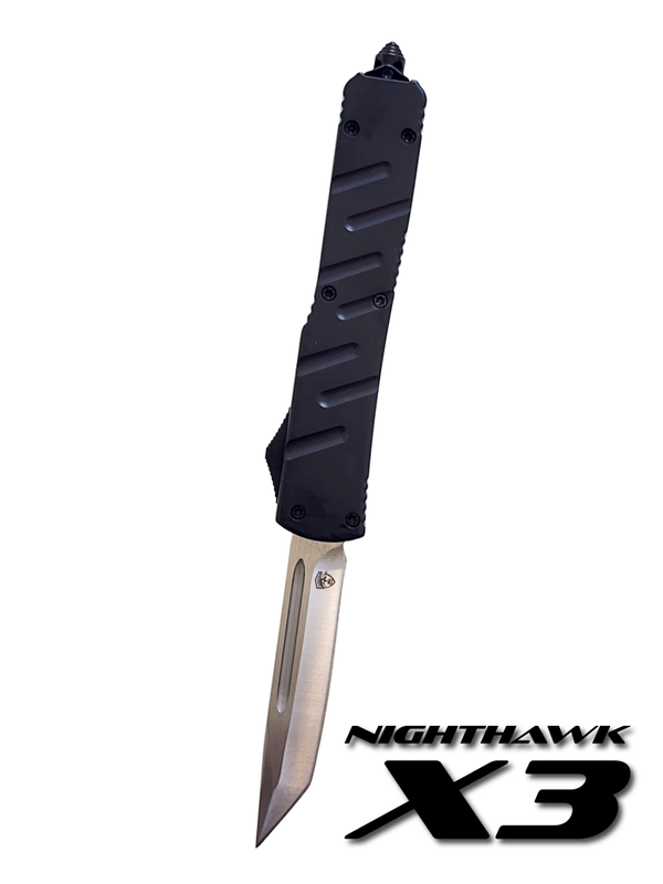 Venom X3 Nighthawk Automatic OTF Knife - Black (Satin Tanto 3.25")