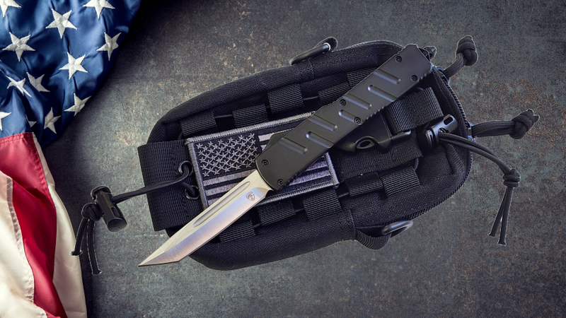 Venom X3 Nighthawk Automatic OTF Knife - Black (Satin Tanto 3.25")