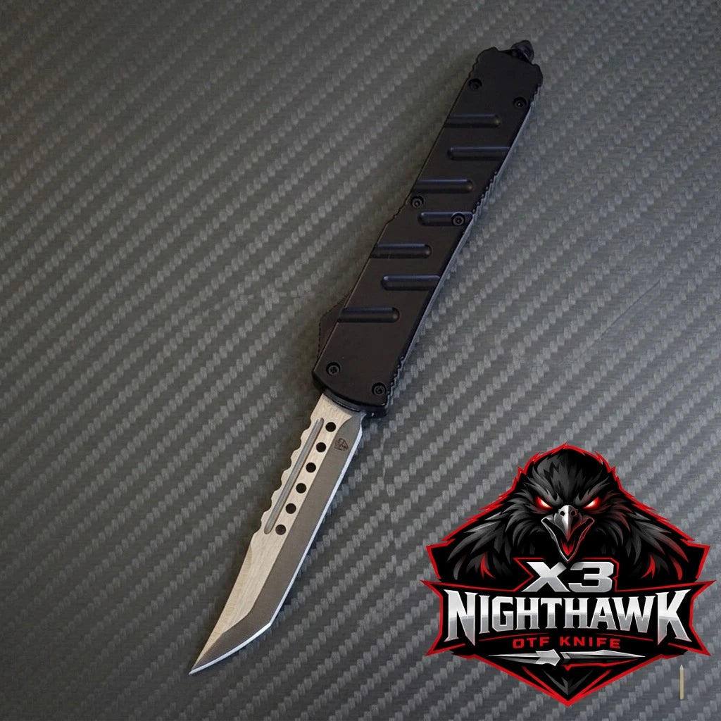 Venom X3 Nighthawk D/A Auto OTF Knife - Black (Satin Spartan)