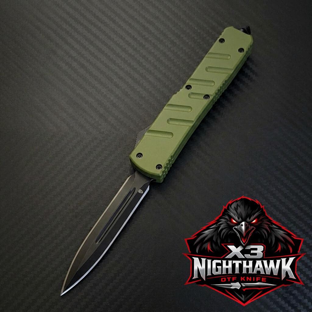 Venom X3 Nighthawk D A Auto OTF Knife OD Black DE Venom X3 Nighthawk D A Auto OTF Knife OD Black DE