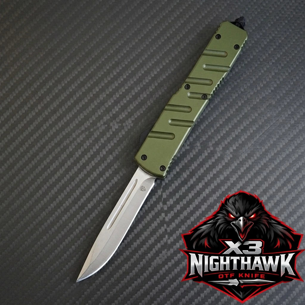 Venom X3 Nighthawk DA Auto OTF Knife - OD (Satin Tanto)