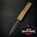 Venom X3 Nighthawk D/A Auto OTF Knife - Tan (Black DE)