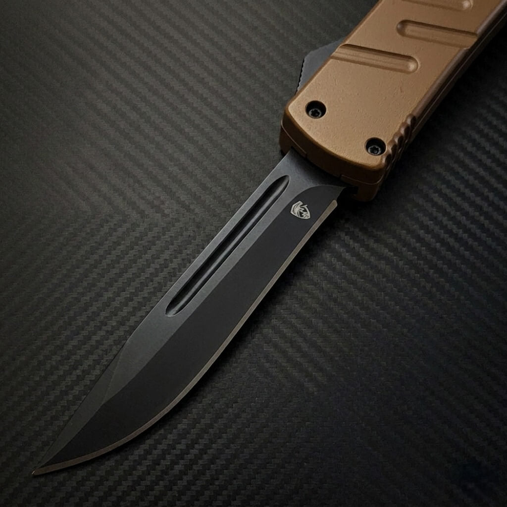 Venom X3 Nighthawk D/A Auto OTF Knife - Tan (Black DP)