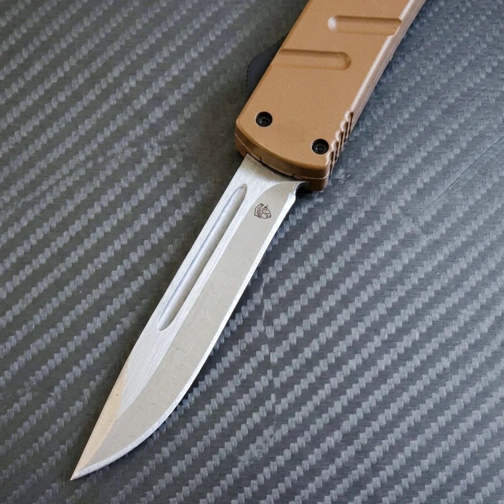 Venom X3 Nighthawk DA Auto OTF Knife - Tan (Satin DP)