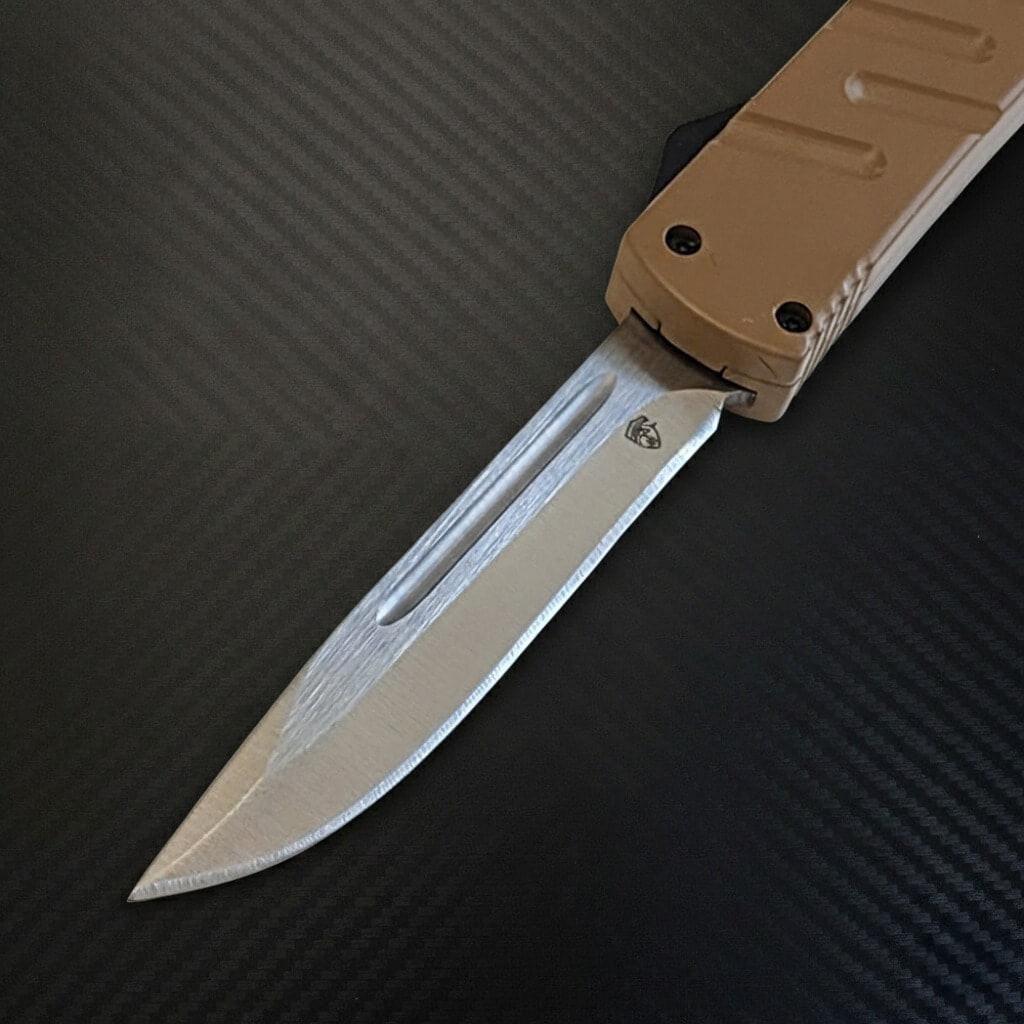 Venom X3 Nighthawk D/A Auto OTF Knife - Tan (Satin Tanto)