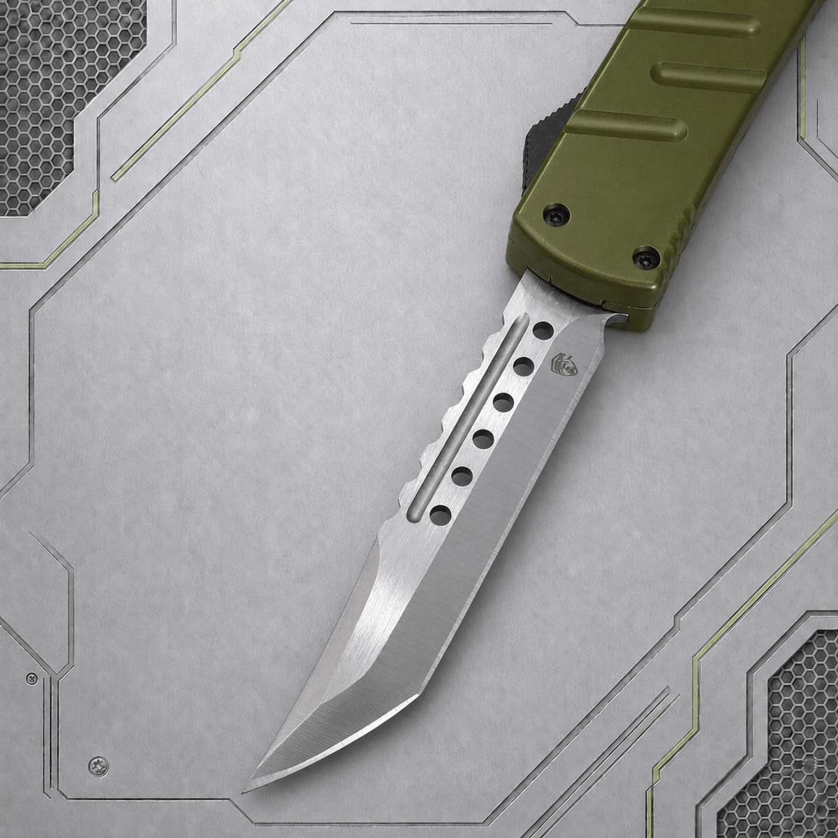 Venom X3 Nighthawk Double-Action OTF Knife – OD Green, 3.25 Satin Spartan Blade