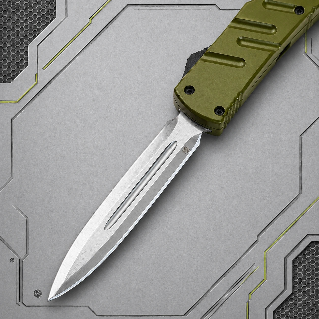 Venom X3 Nighthawk OTF Knife – OD Green, Satin Double Edge 3.25