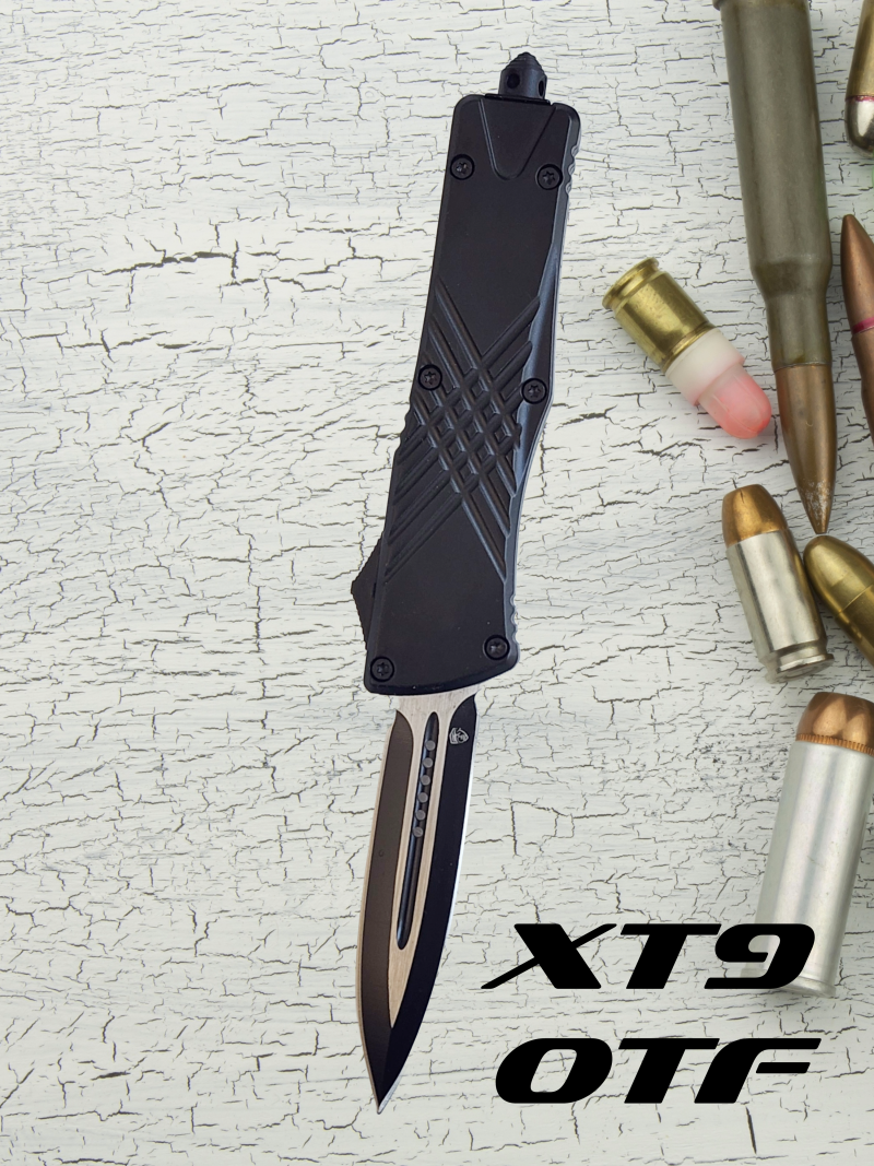 Venom XT9 OTF Knife - Black (Double Edge 3.25").