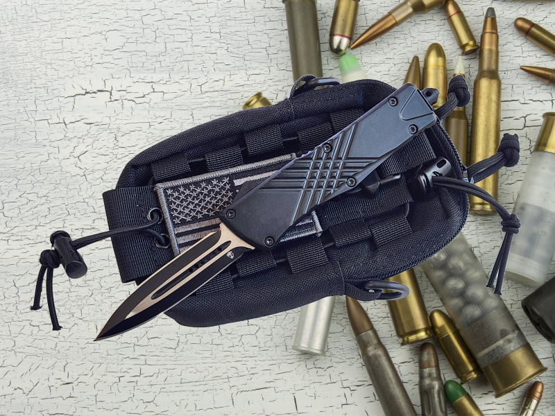 Venom XT9 OTF Knife - Black (Double Edge 3.25").