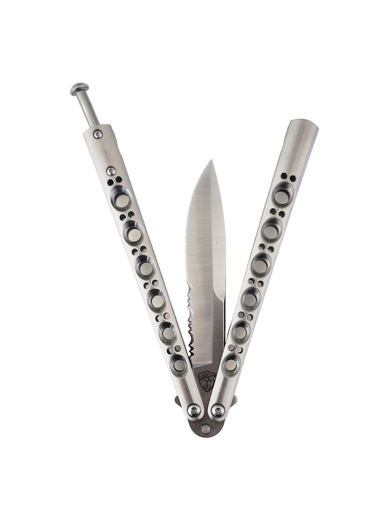 Venom Zhandou Cobra Z Butterfly Knife (Drop Point Par Serr 3.5").