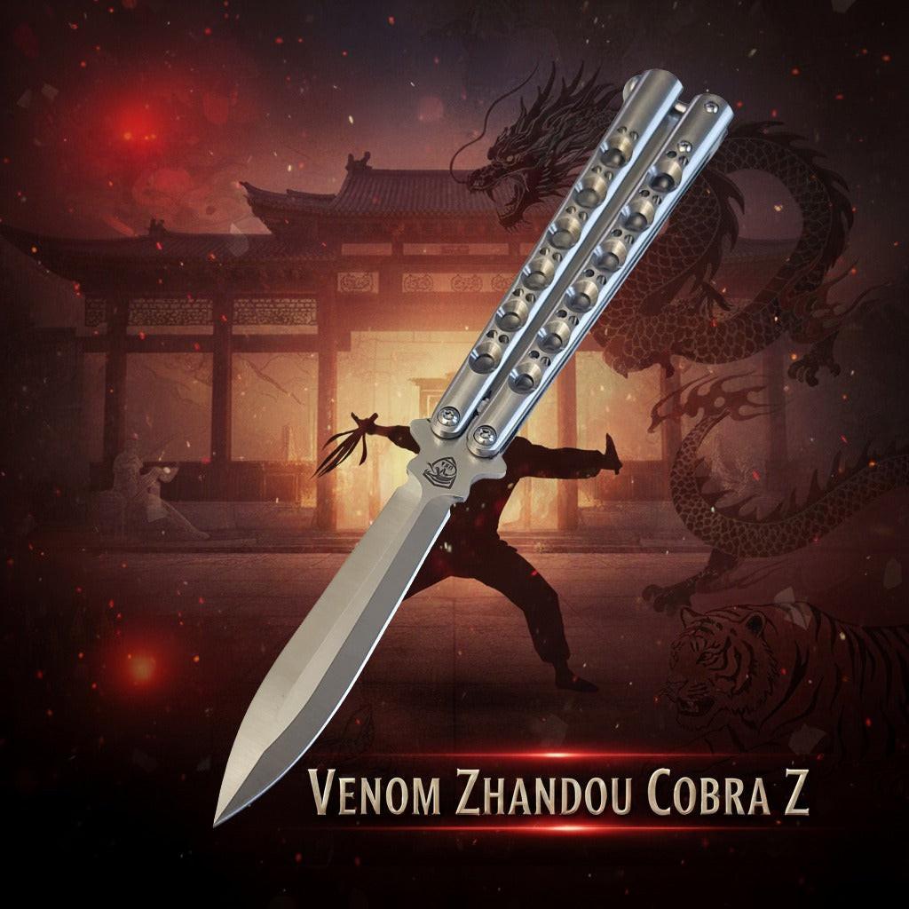 Venom Zhandou Cobra Z Balisong Knife (Satin Spear Point 3.5")