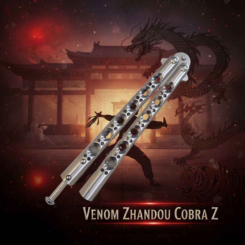 Venom Zhandou Cobra Z Balisong Knife (Satin Spear Point 3.5")